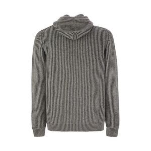 KITON Men's Ribbed Knit Hoodie Men GREY Outerwear